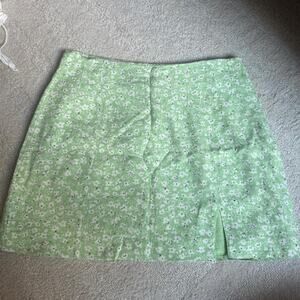 Green floral skirt